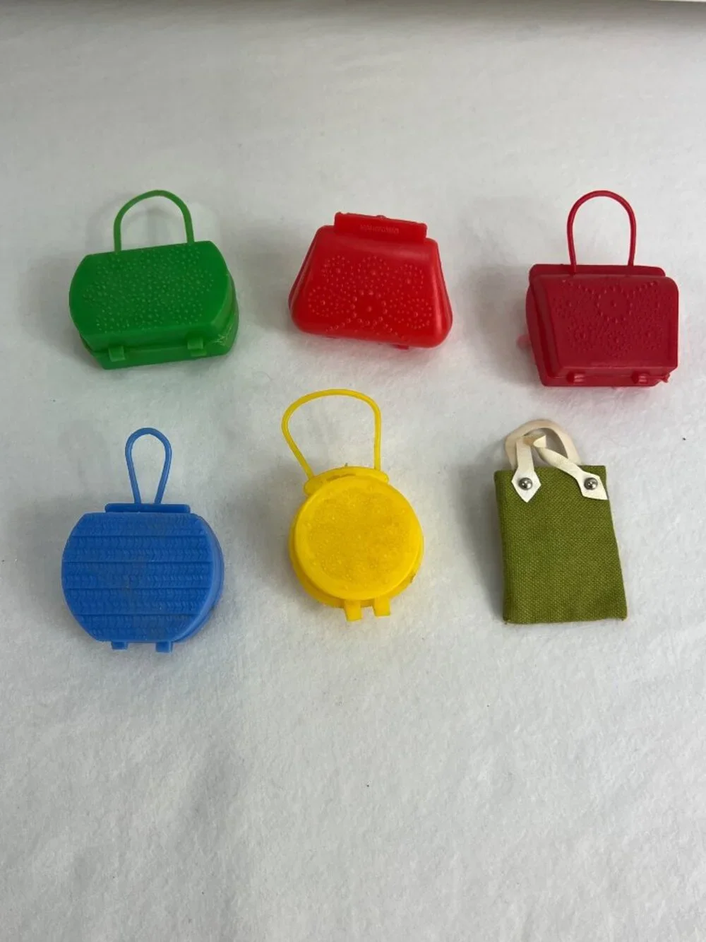 VTG 6 Flower Power Clone Handbags Barbie Doll Poodle Parade Purse Green Tote
